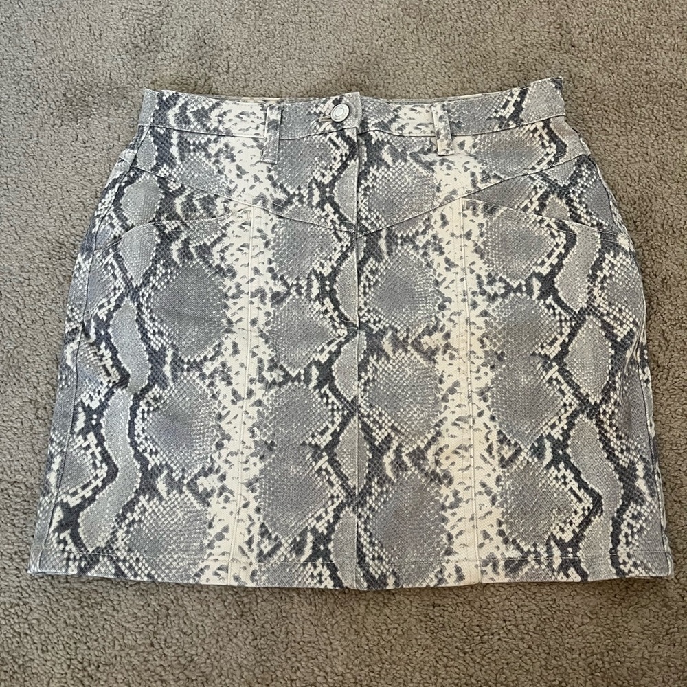 Snake Print Mini Skirt